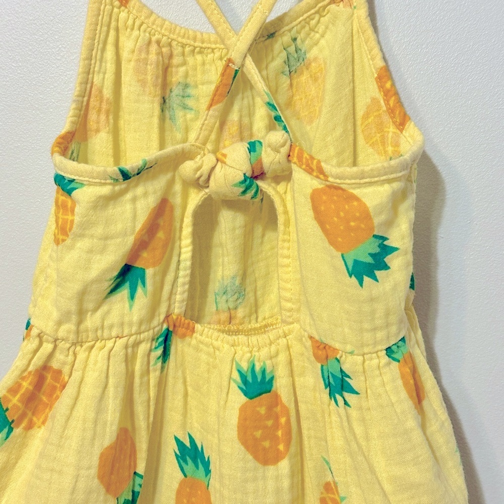 Cat & Jack Yellow Pineapple Spaghetti Strap Sundress in Size 4T - Picture 5 of 8